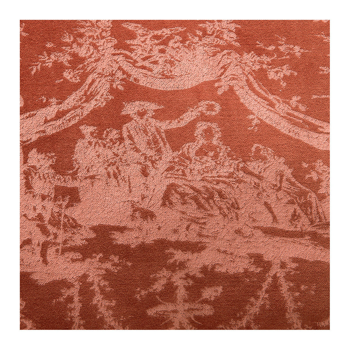 Housse de coussin LOUIS velours de coton orange brûlé, BLANC D’IVOIRE