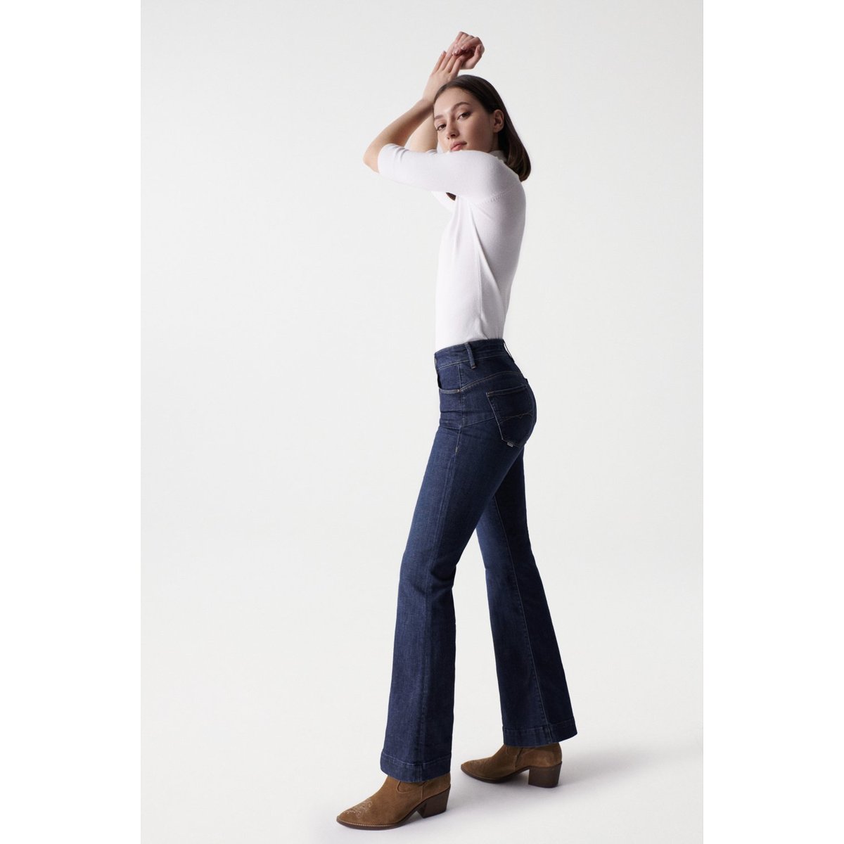 JEAN FAITH PUSH IN FLARE bleu foncé, SALSA JEANS