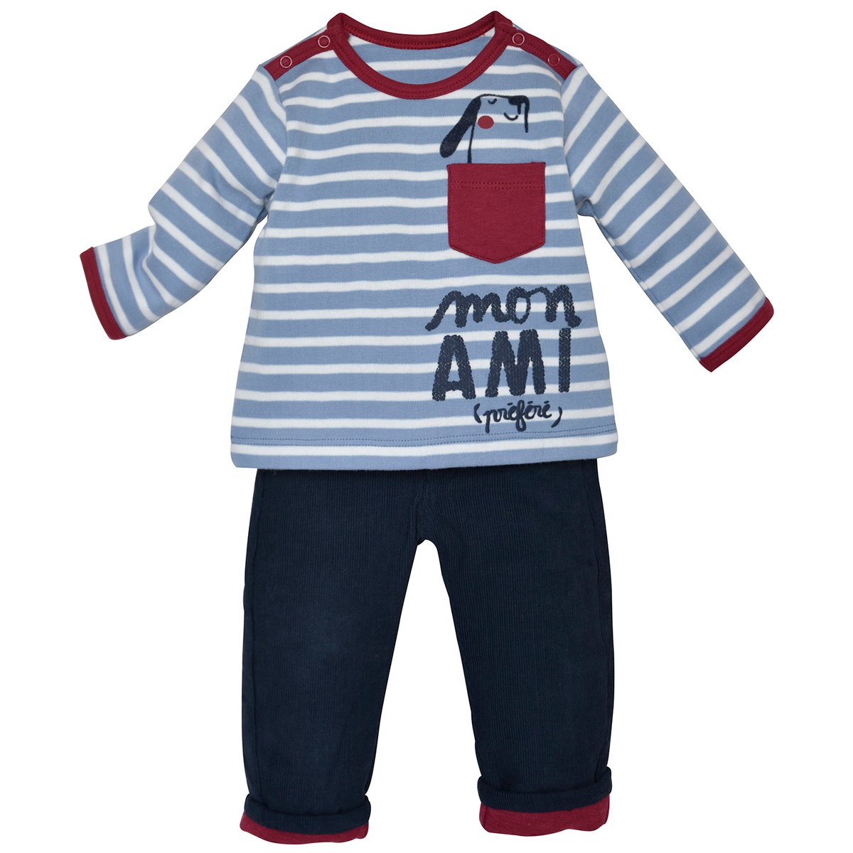 Ensemble pantalon et tee shirt garcon bleu, SUCRE D'ORGE