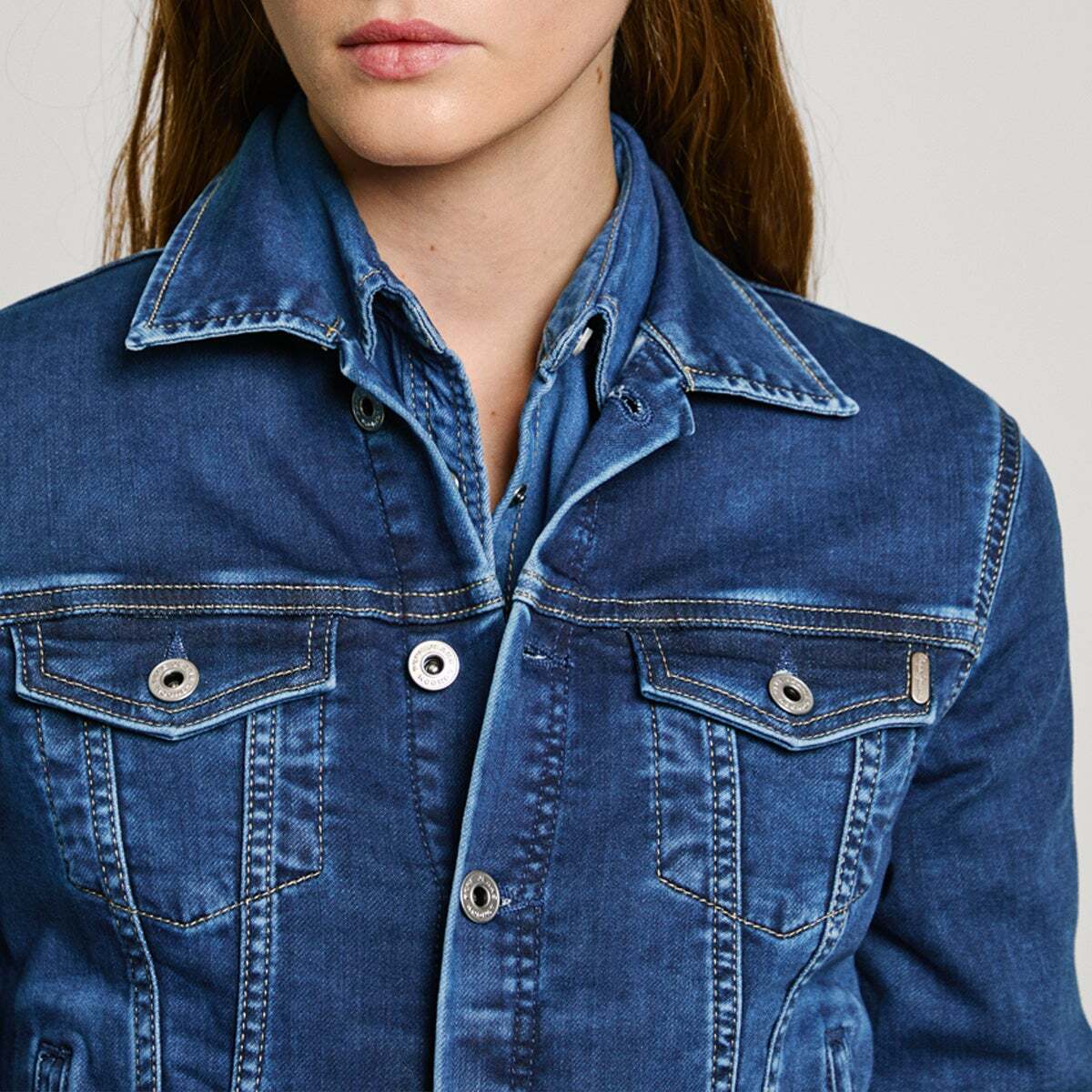 Veste courte en jean medium blue, PEPE JEANS