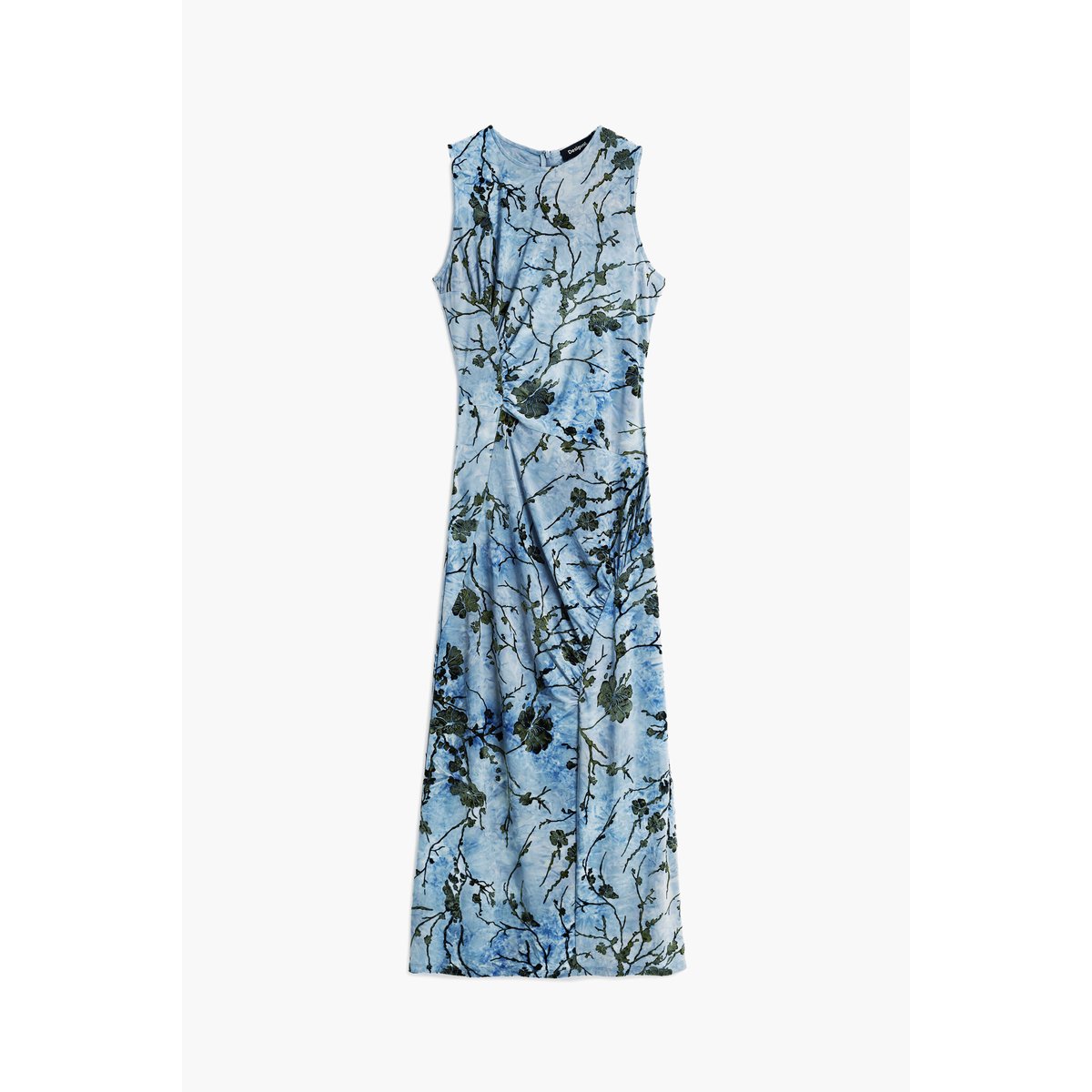 Robe midi floquée bleu, DESIGUAL
