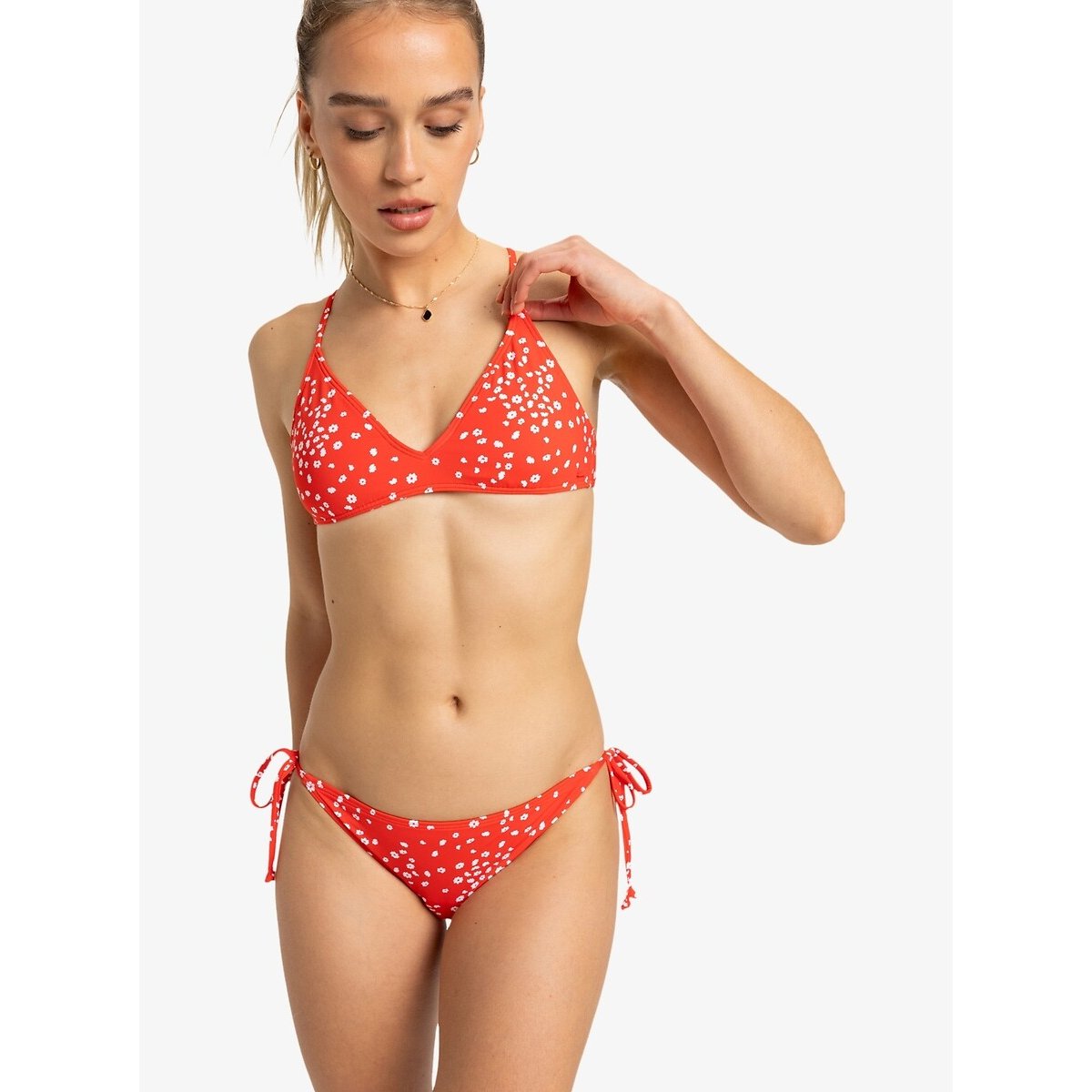 Maillot de bain 2 pièces Beach Classics imprimé fond rouge, ROXY
