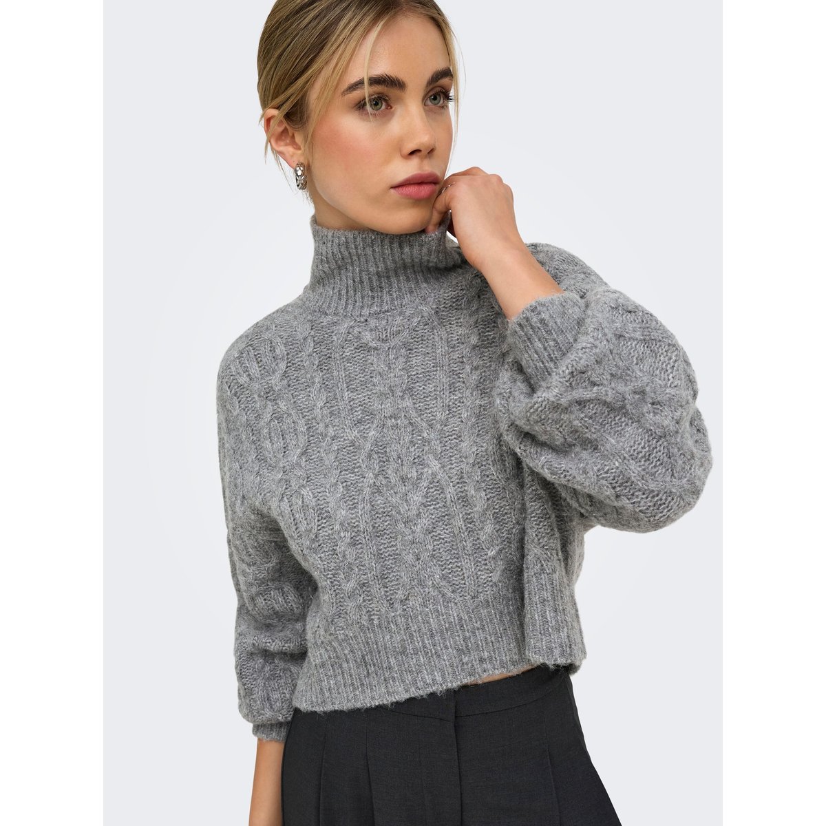 Pull En Maille medium grey melange, ONLY