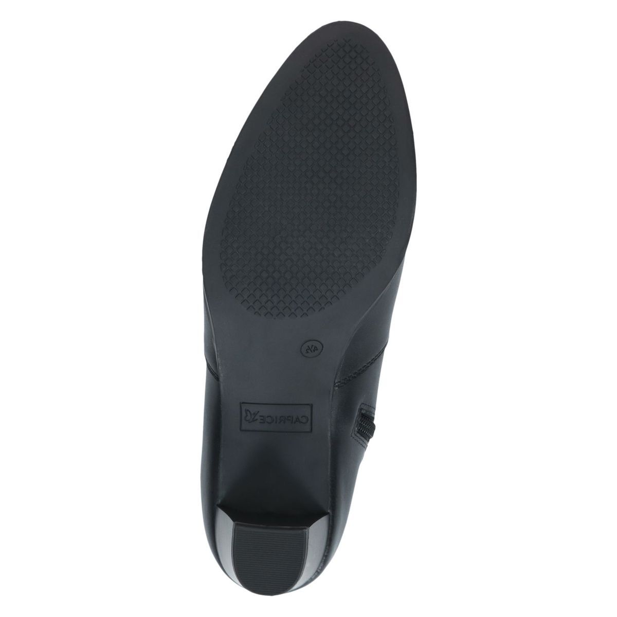 Bottine talon bloc noir zèbre, CAPRICE