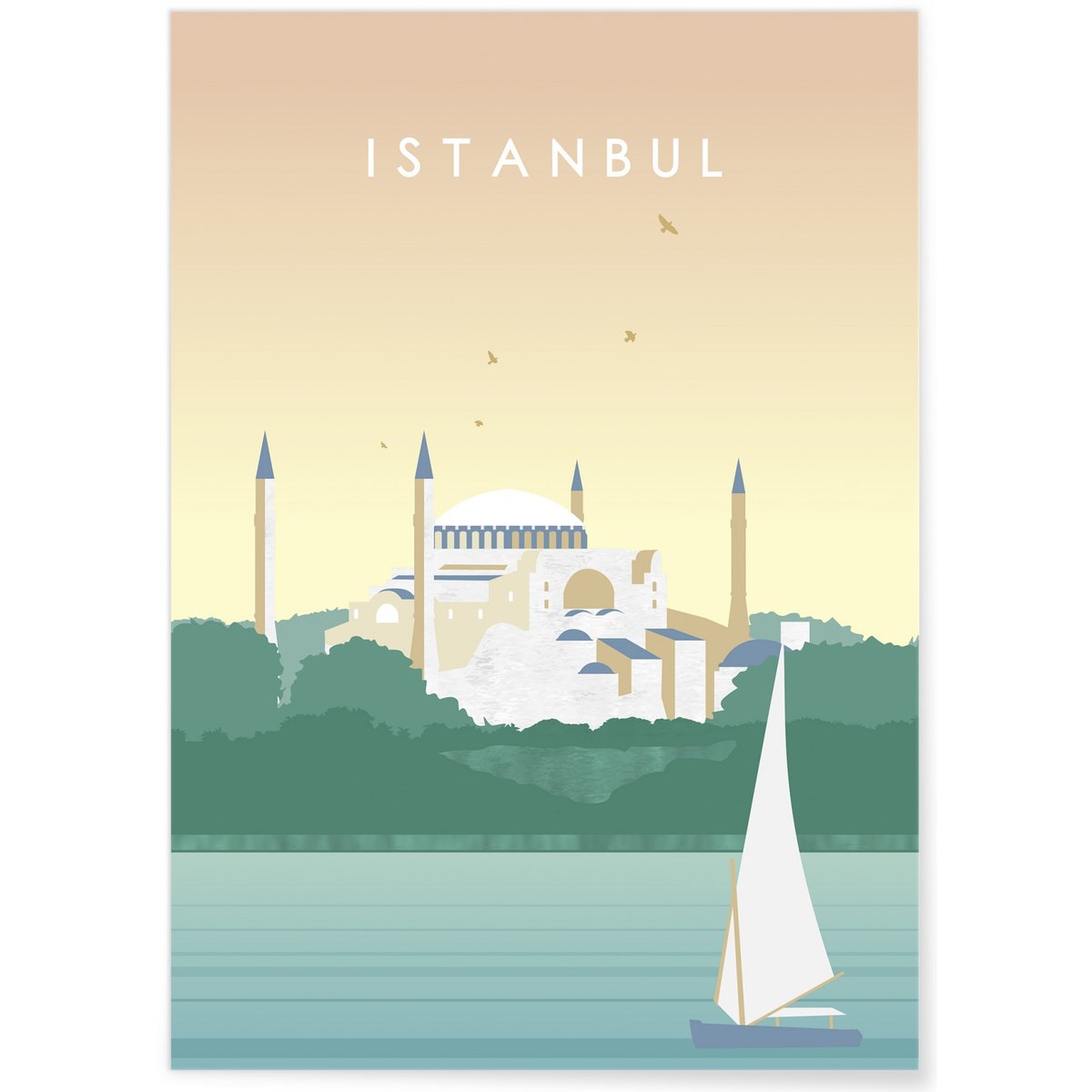 Affiche Istanbul blanc, L'AFFICHERIE