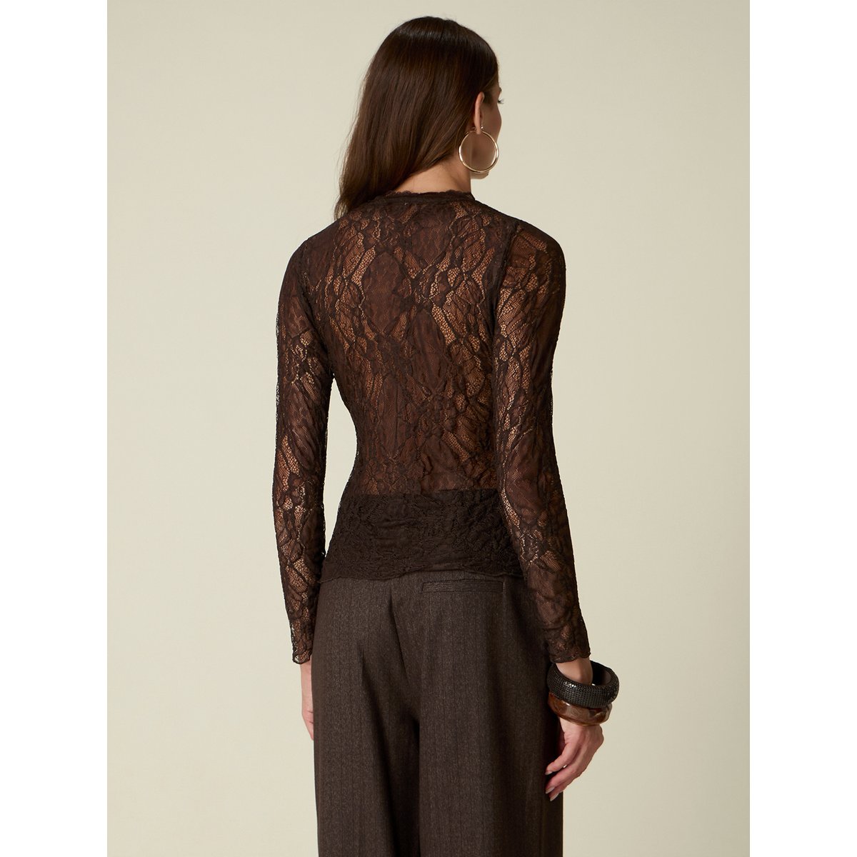 T-shirt transparent marron, OLTRE