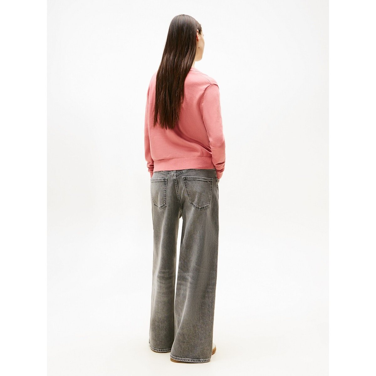 V-Neck Jumper pink, TOMMY JEANS
