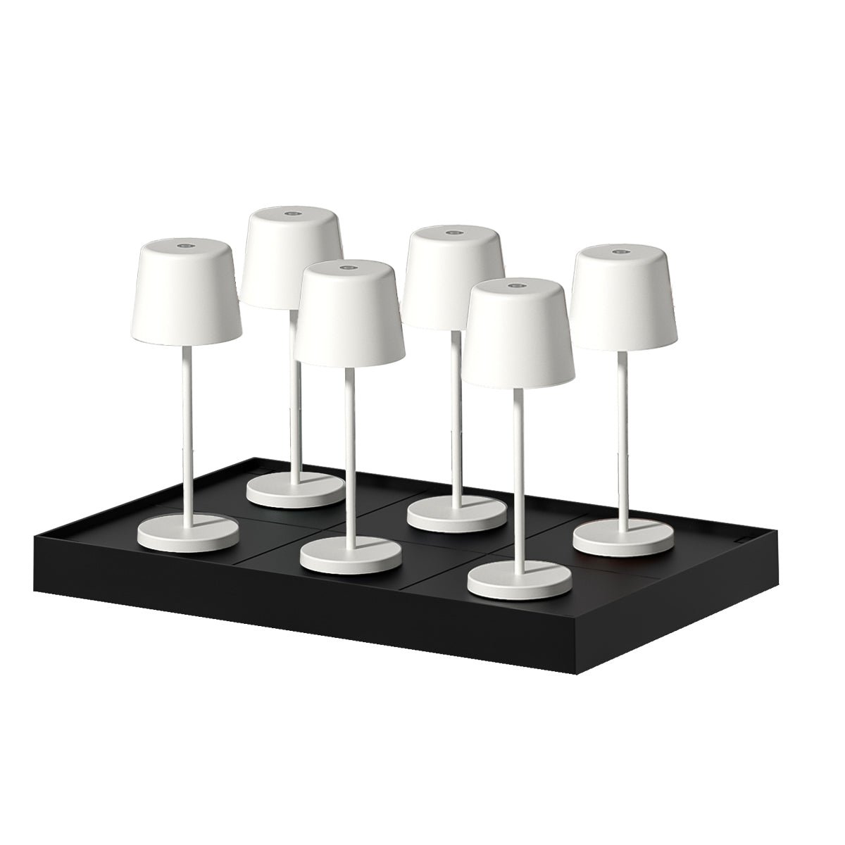 Lot de 6 Lampes de table avec socle 6x KELLY MINI blanc, LUMISKY