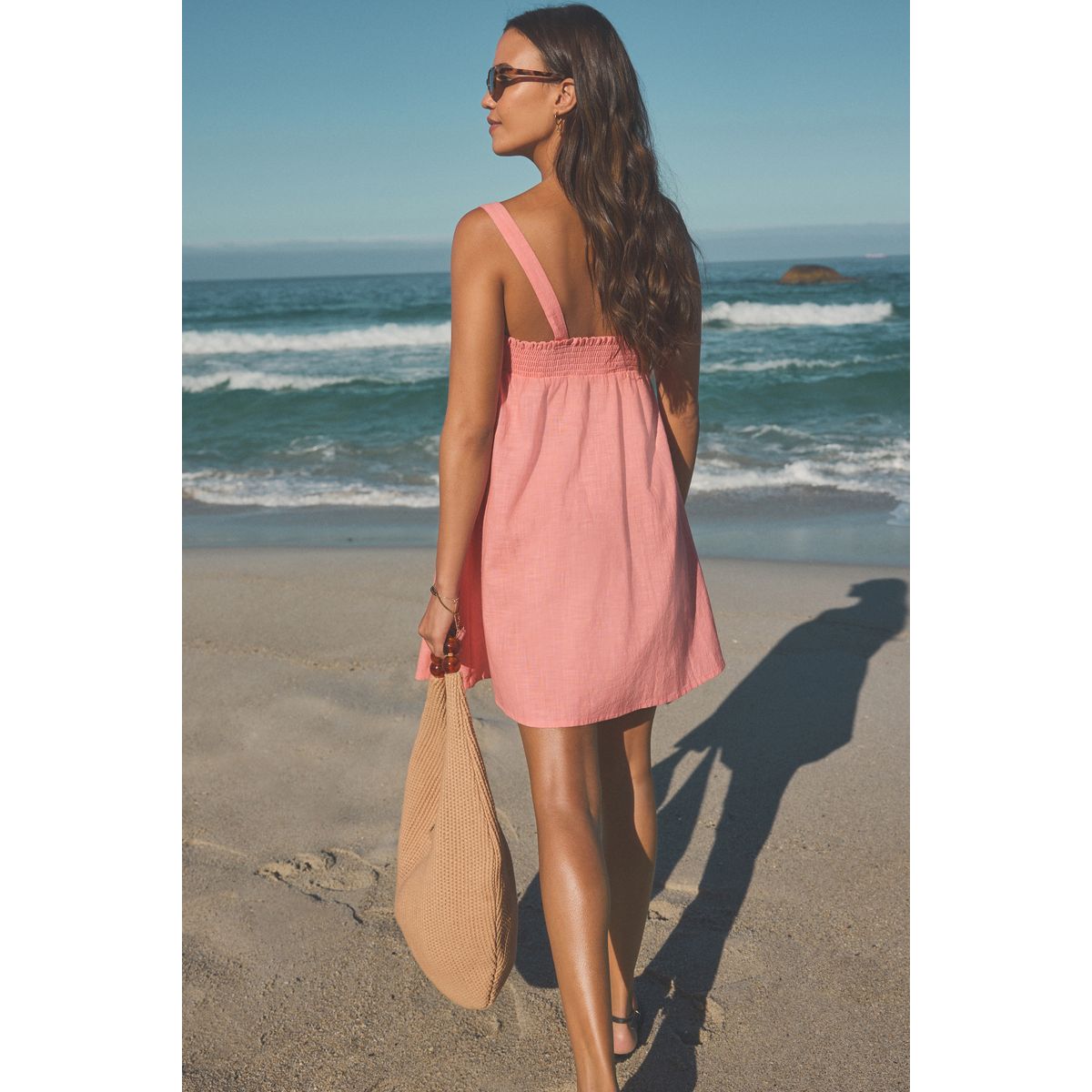Mini robe d’été 100 % coton rose corail, NEXT