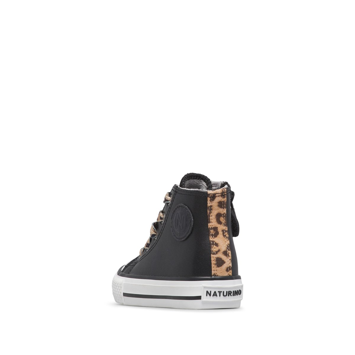 Baskets hautes en cuir YLFAS. noir-beige, NATURINO