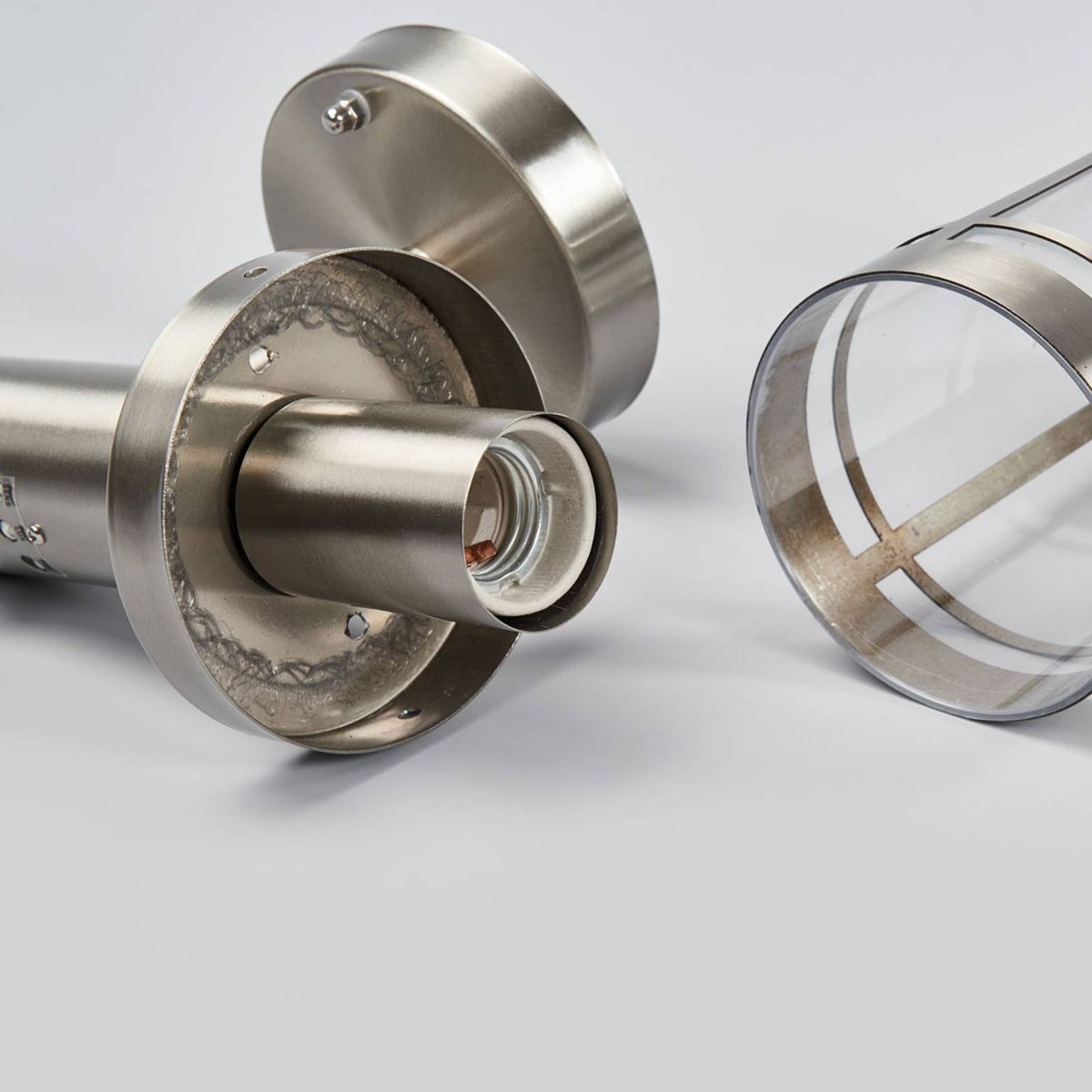 Applique extérieure en inox moderne, Djori acier inoxydable, transparent, LINDBY