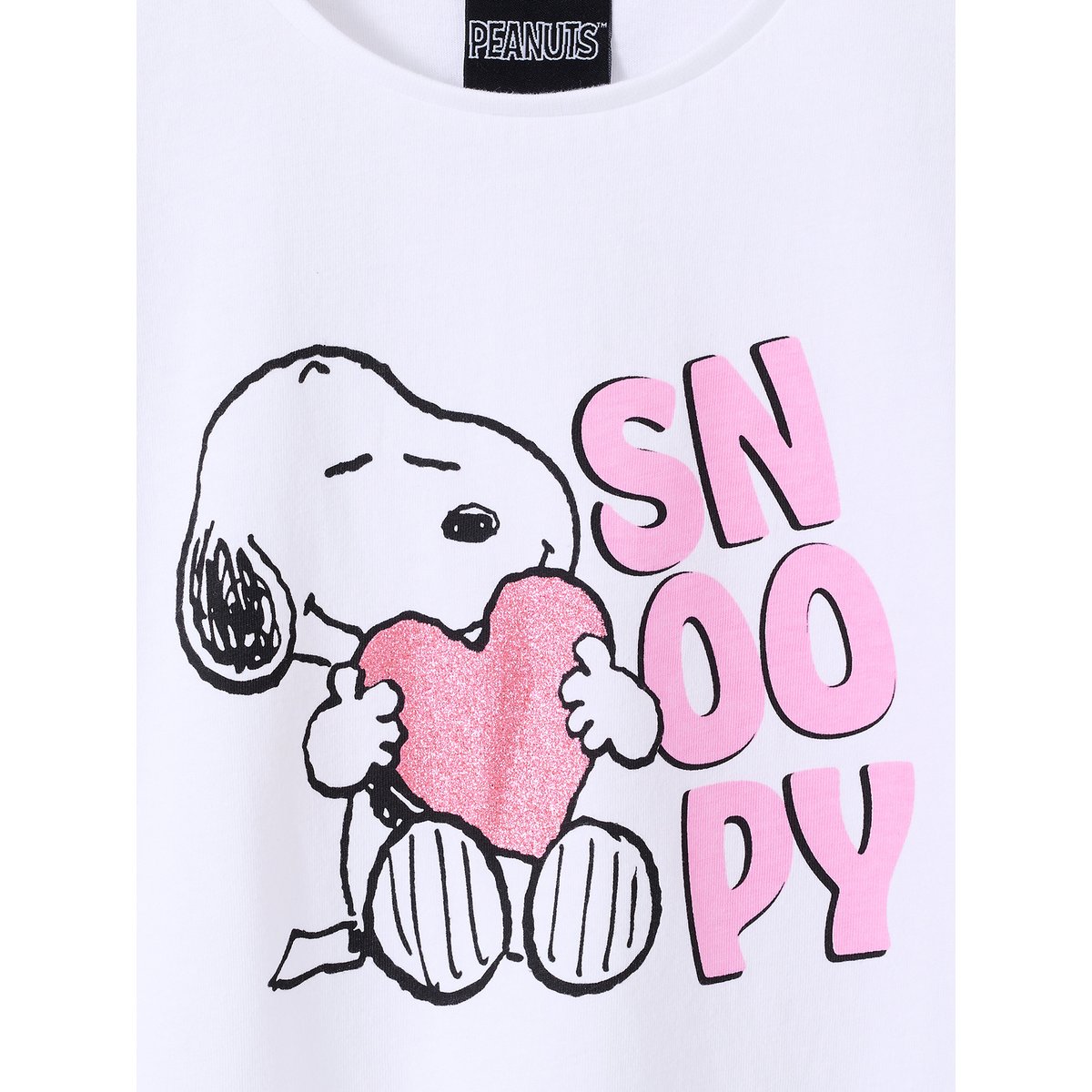 T-shirt manches courtes Snoopy blanc, VERTBAUDET
