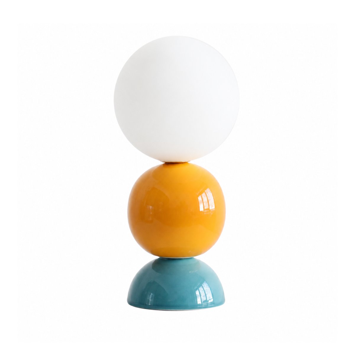 Lampe à poser en céramique - PILI bleu et jaune, MAISON PAVANE