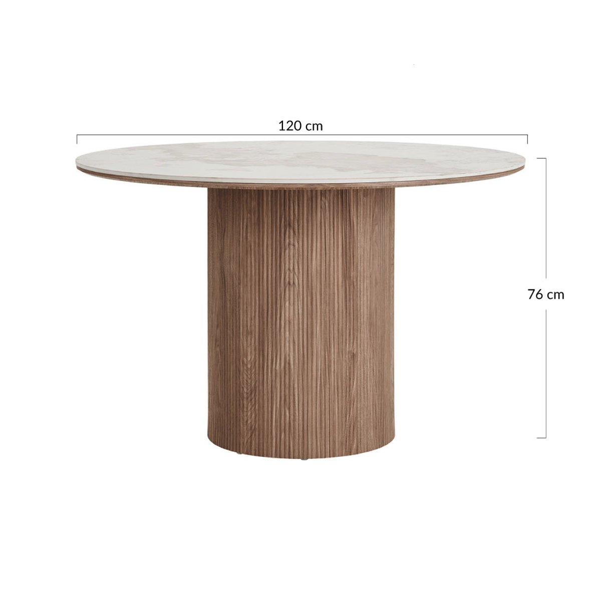 Table à manger plateau effet marbre, LYSA bois / blanc, BEST MOBILIER