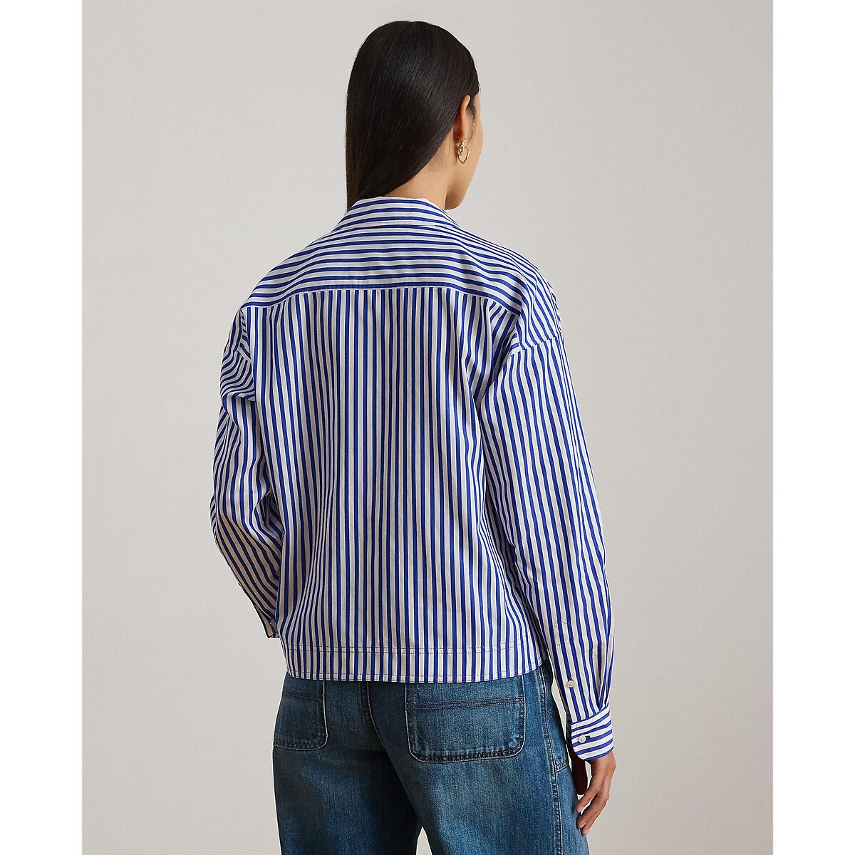 Gestreepte blouse met lange mouwen gestreept blauw/wit , LAUREN RALPH LAUREN