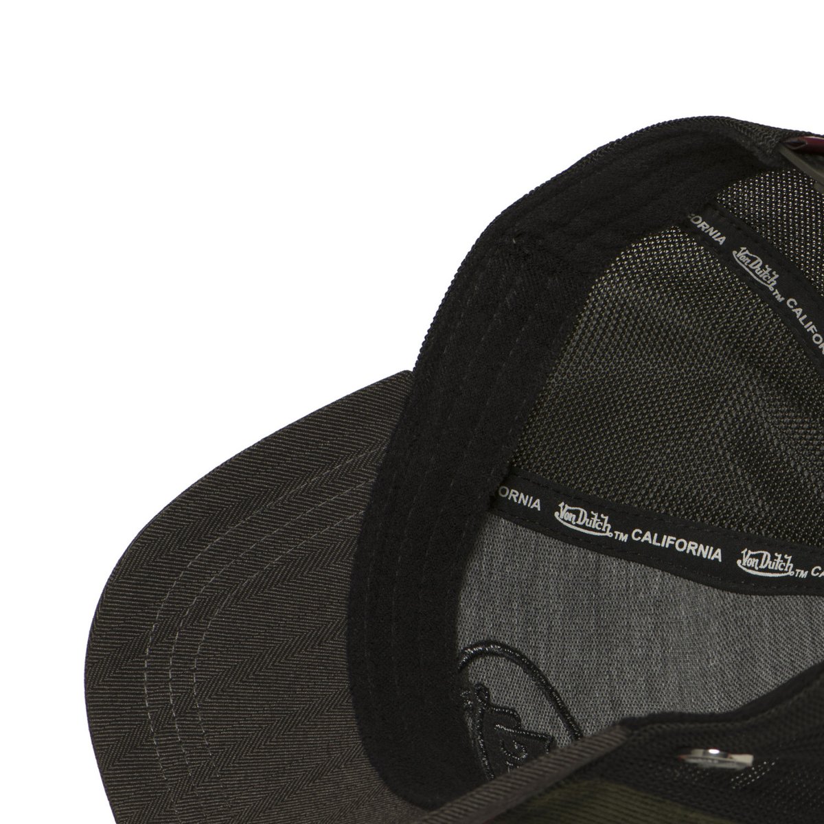 Casquette Trucker Shield kaki foncé/bordeaux/noir, VON DUTCH