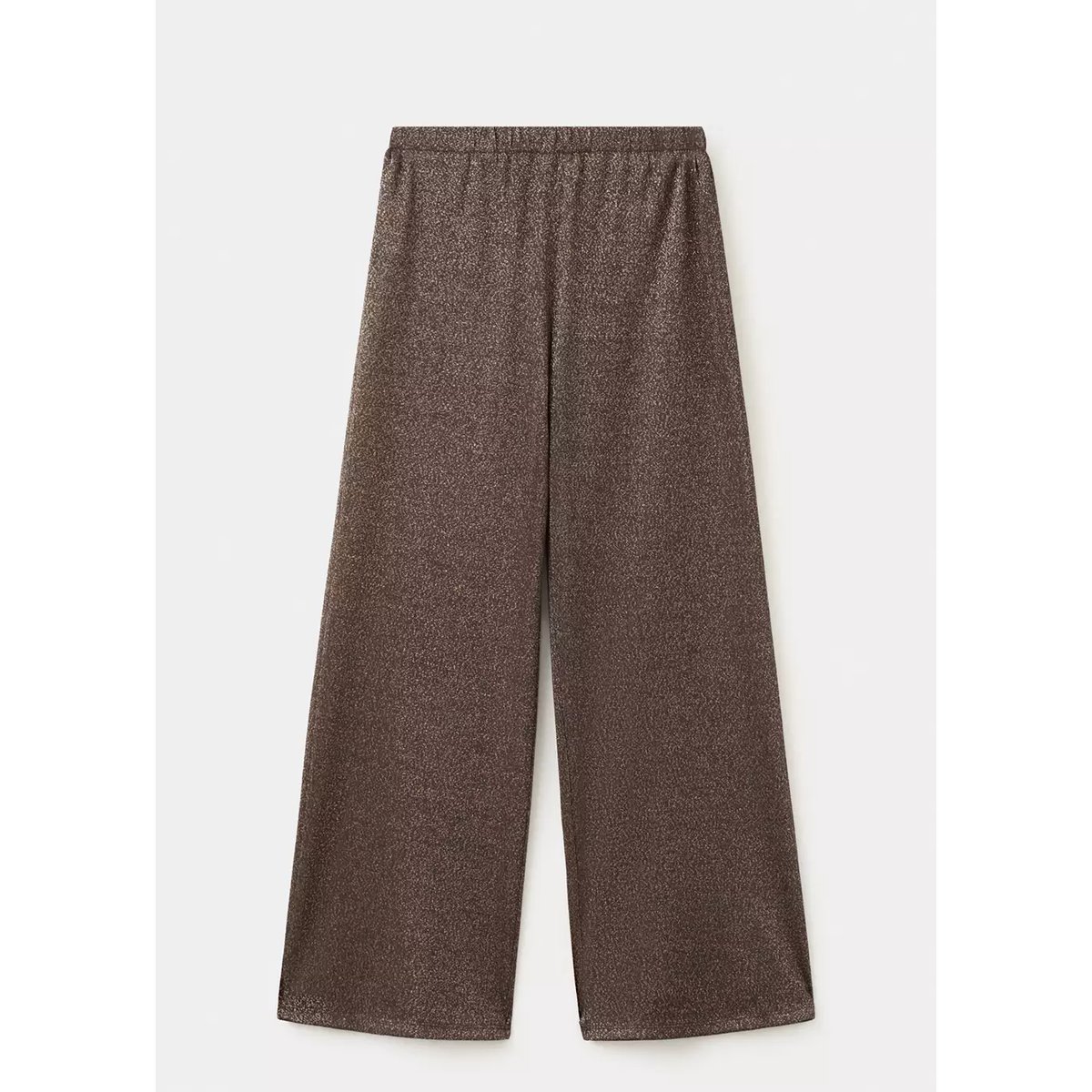 Pantalon droit maille Fil textile marron, MANGO TEEN