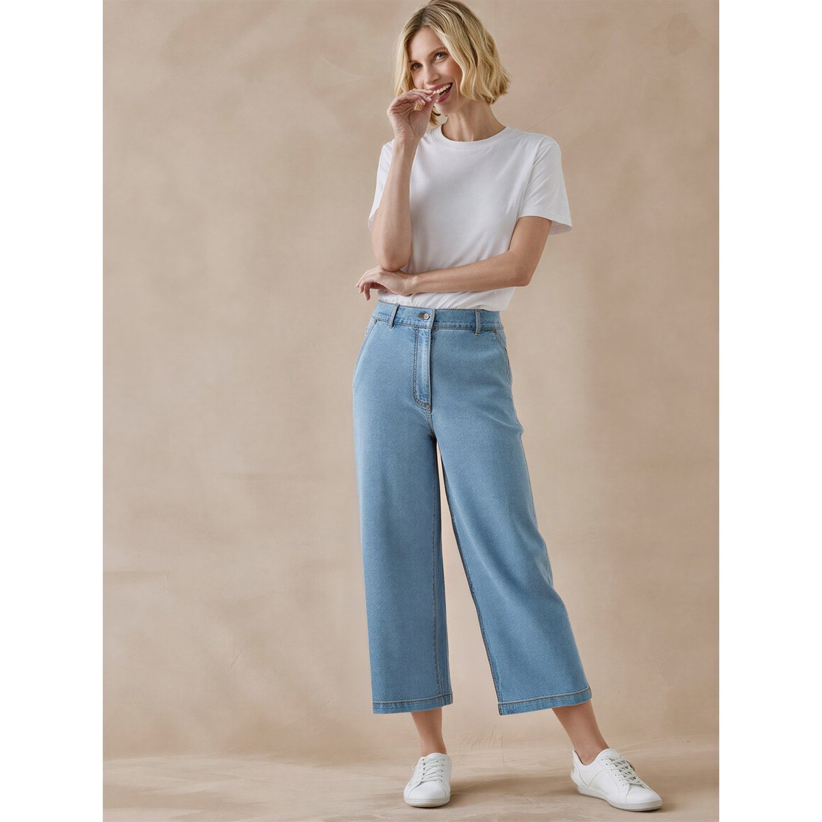 Jean large et court femme bleached, DAXON