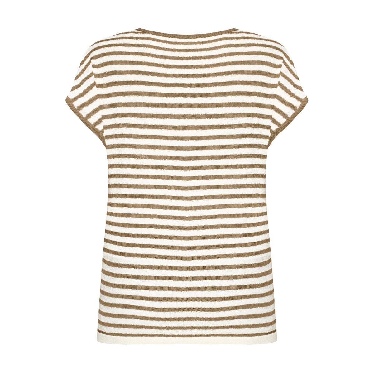 Haut à encolure ronde à rayures cream/khaki, CARTOON