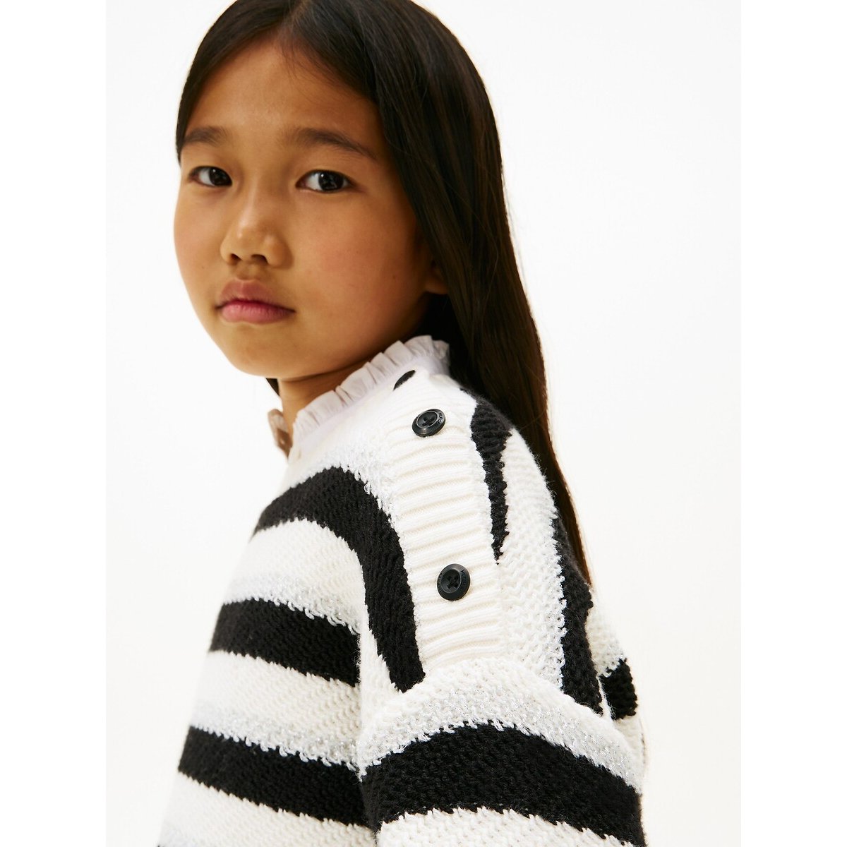 Pull à rayures rayé écru/bleu marine, TOMMY HILFIGER