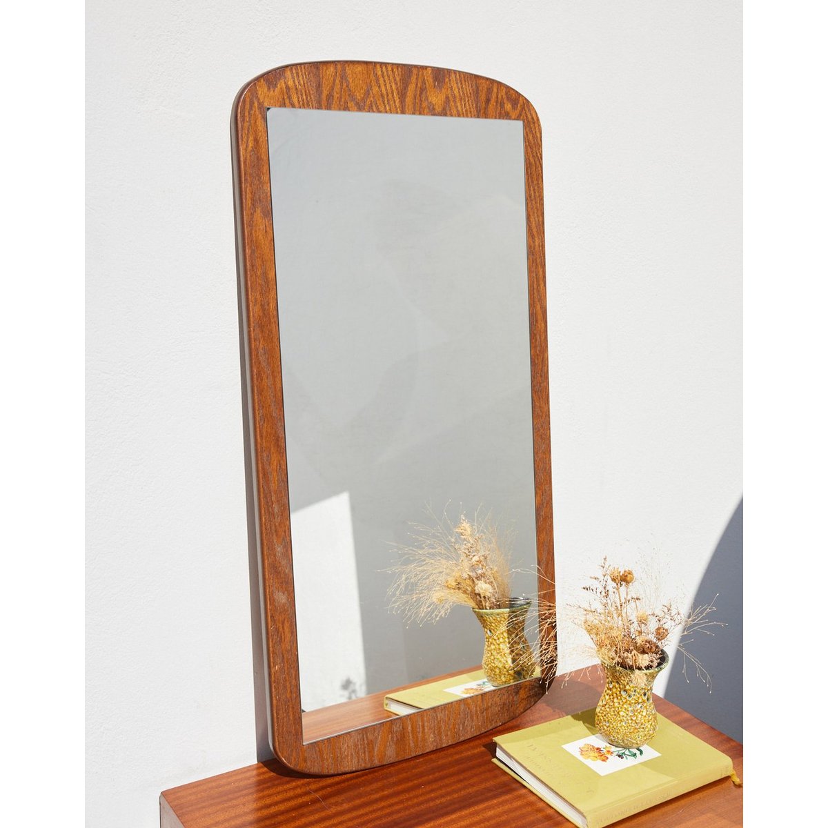 Grand miroir en bois Georges N°1442 - Bon état bois clair, DEBONGOUT