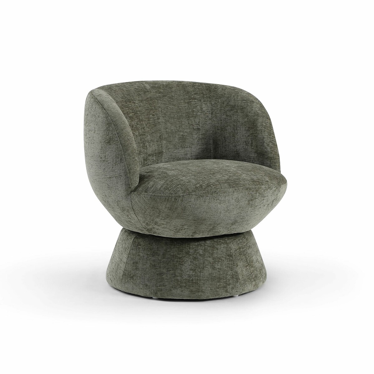 Flora Chenille Swivel Chair olive, SO'HOME