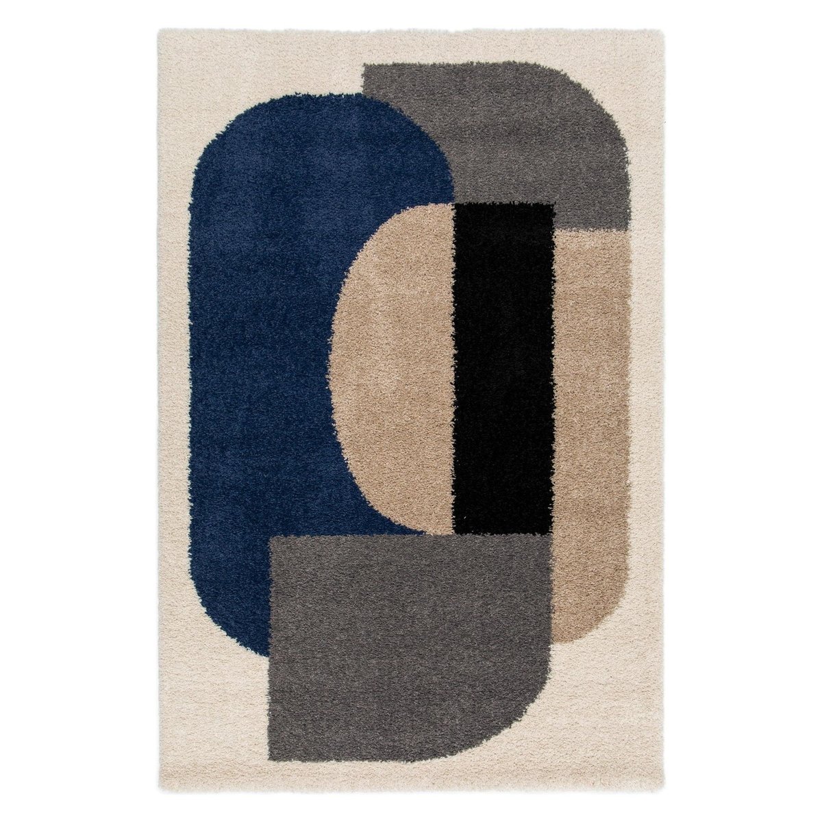 Tapis design épais et confortable GATSBY bleu naturel, AFK LIVING