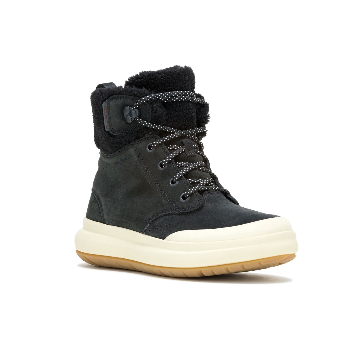 Botines de invierno forrados Sugarloaf Mid Lace Cozy Waterproof negro, MERRELL