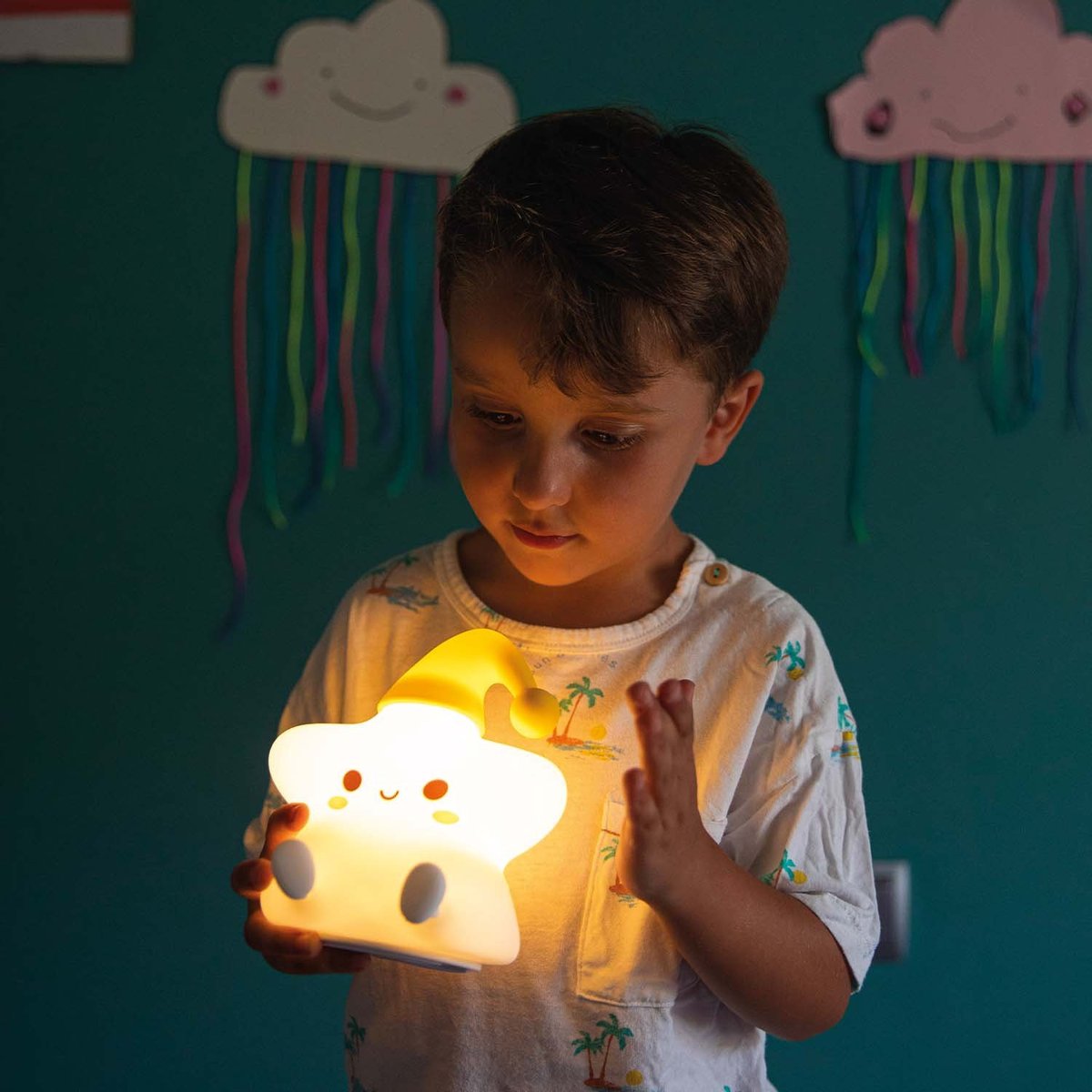 Veilleuse lumineuse avec télécommande, Étoile multicolore, LITTLE L