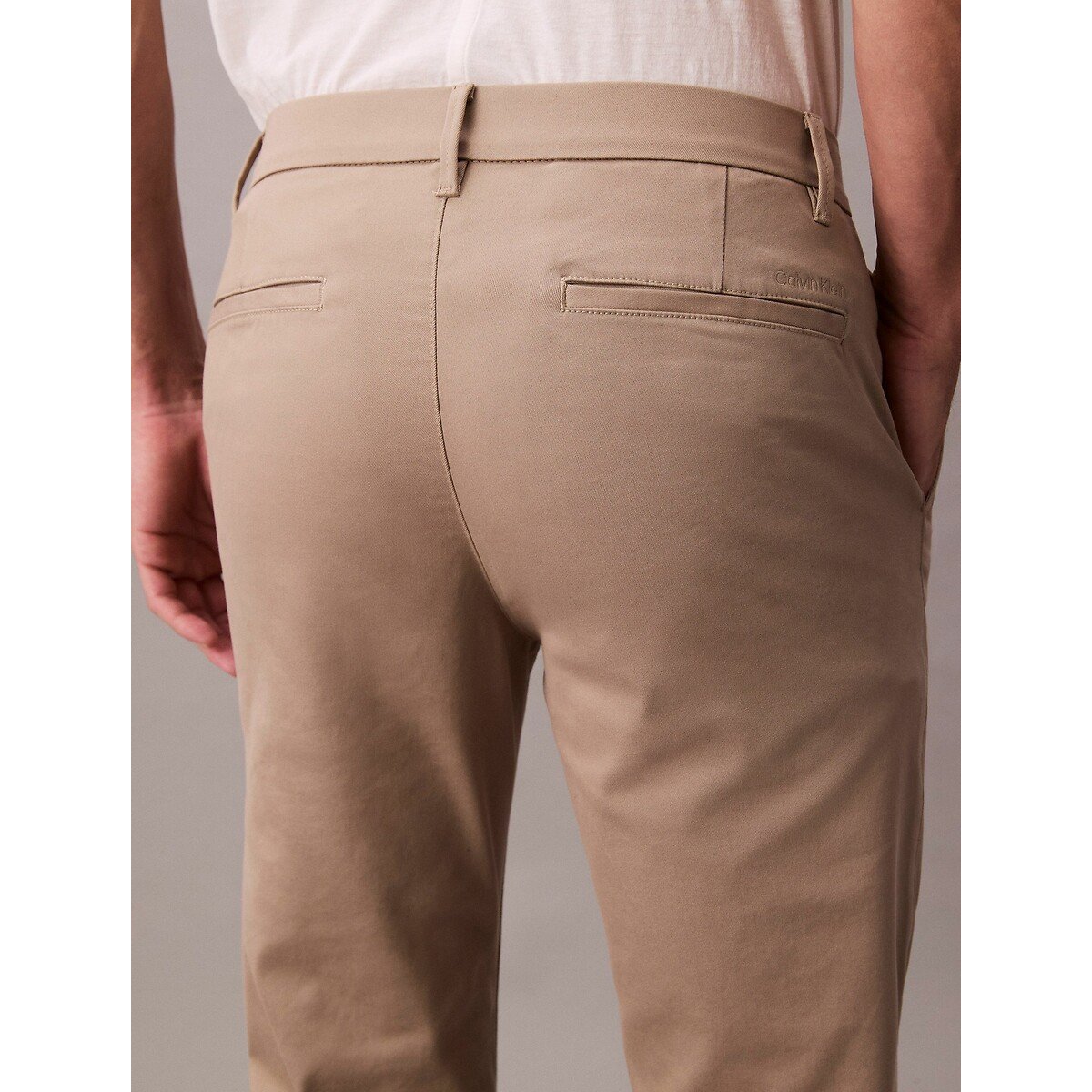 Stretch Cotton Chinos beige, CALVIN KLEIN