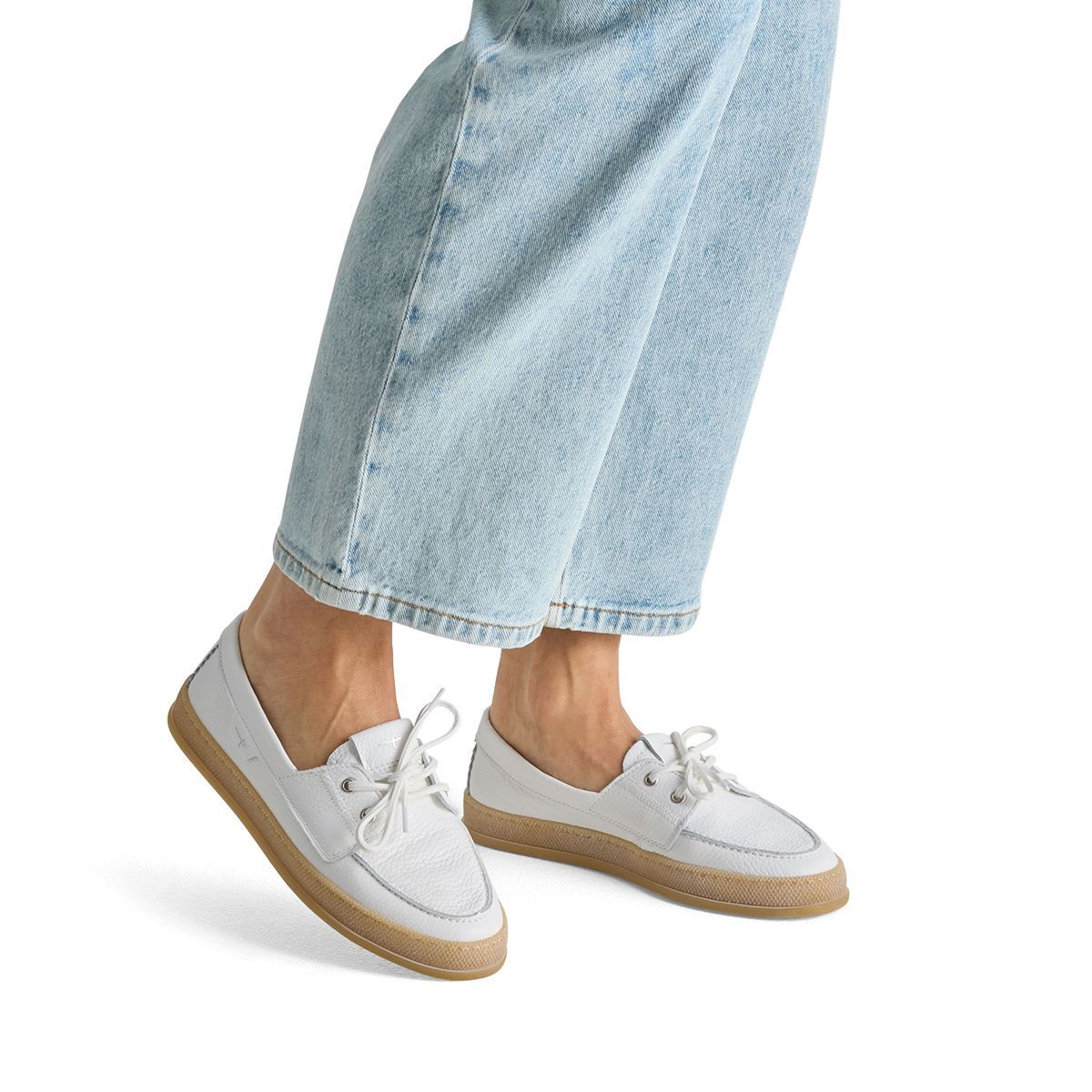 Mocassin en cuir blanc cuir, TAMARIS