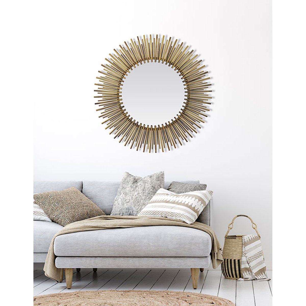 Miroir soleil métal 80cm or, EMDE