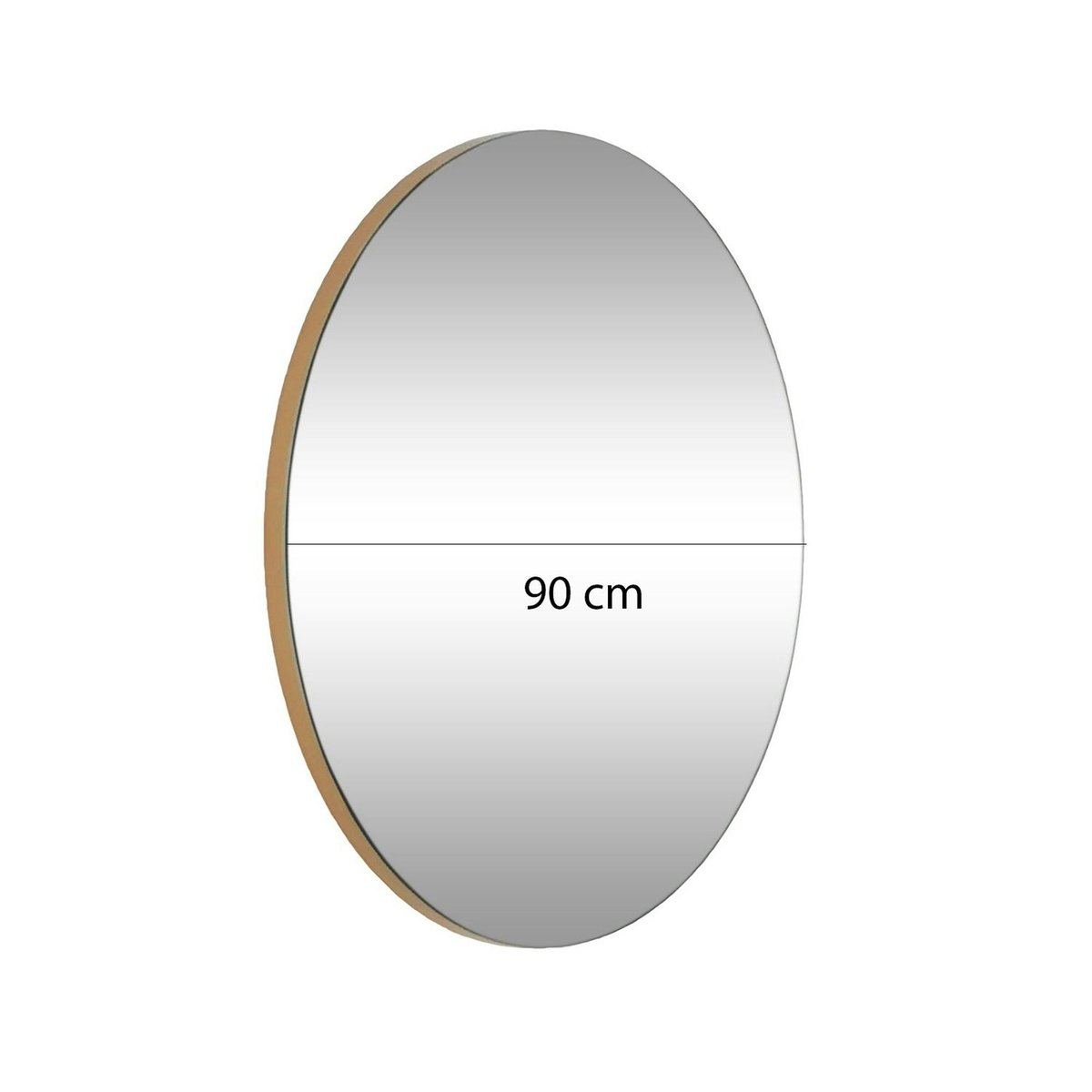 Miroir rond moderne avec bordure dorée Ø90 cm CODY doré, PIER IMPORT