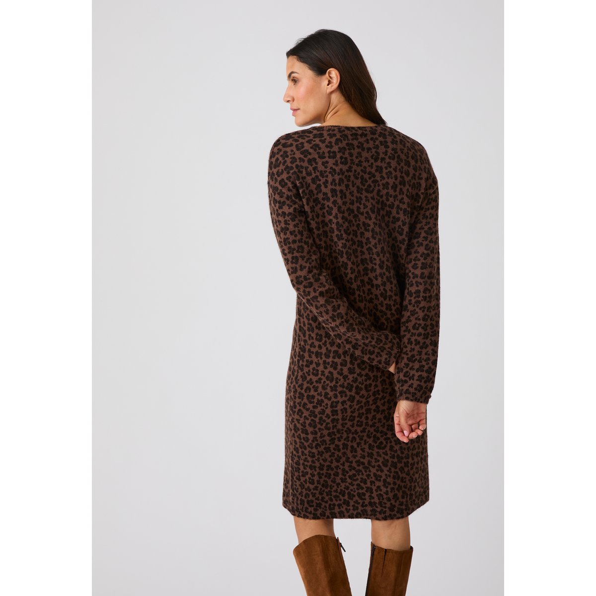 Robe-pull imprimé animalier Thermolactyl marron animalier, DAMART