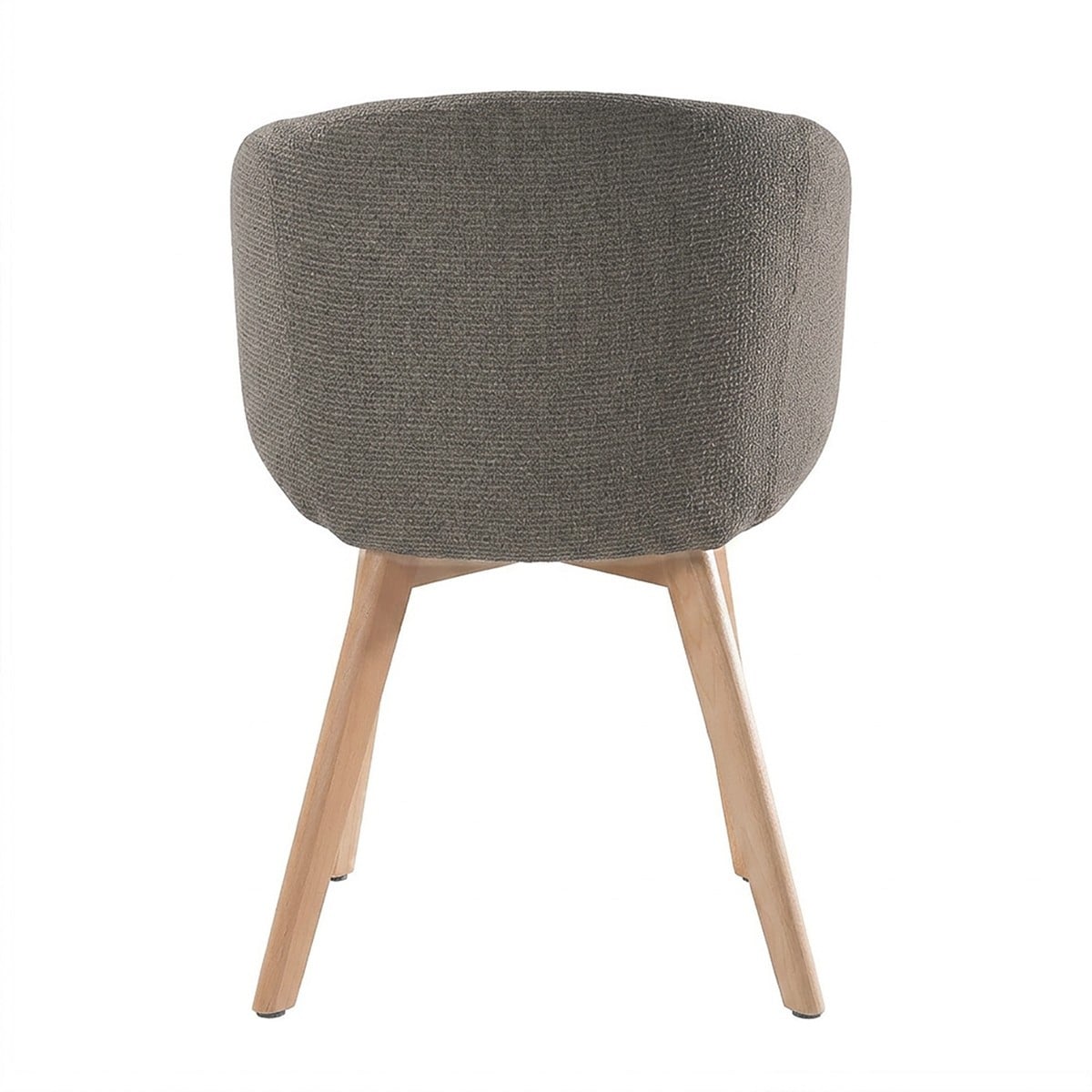 Lot de 2 Chaises en tissu et hêtre SOLENE marron, CALICOSY
