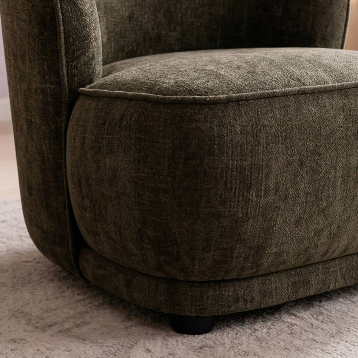 Fauteuil en tissu TRAVIS marron, MADE IN MEUBLES