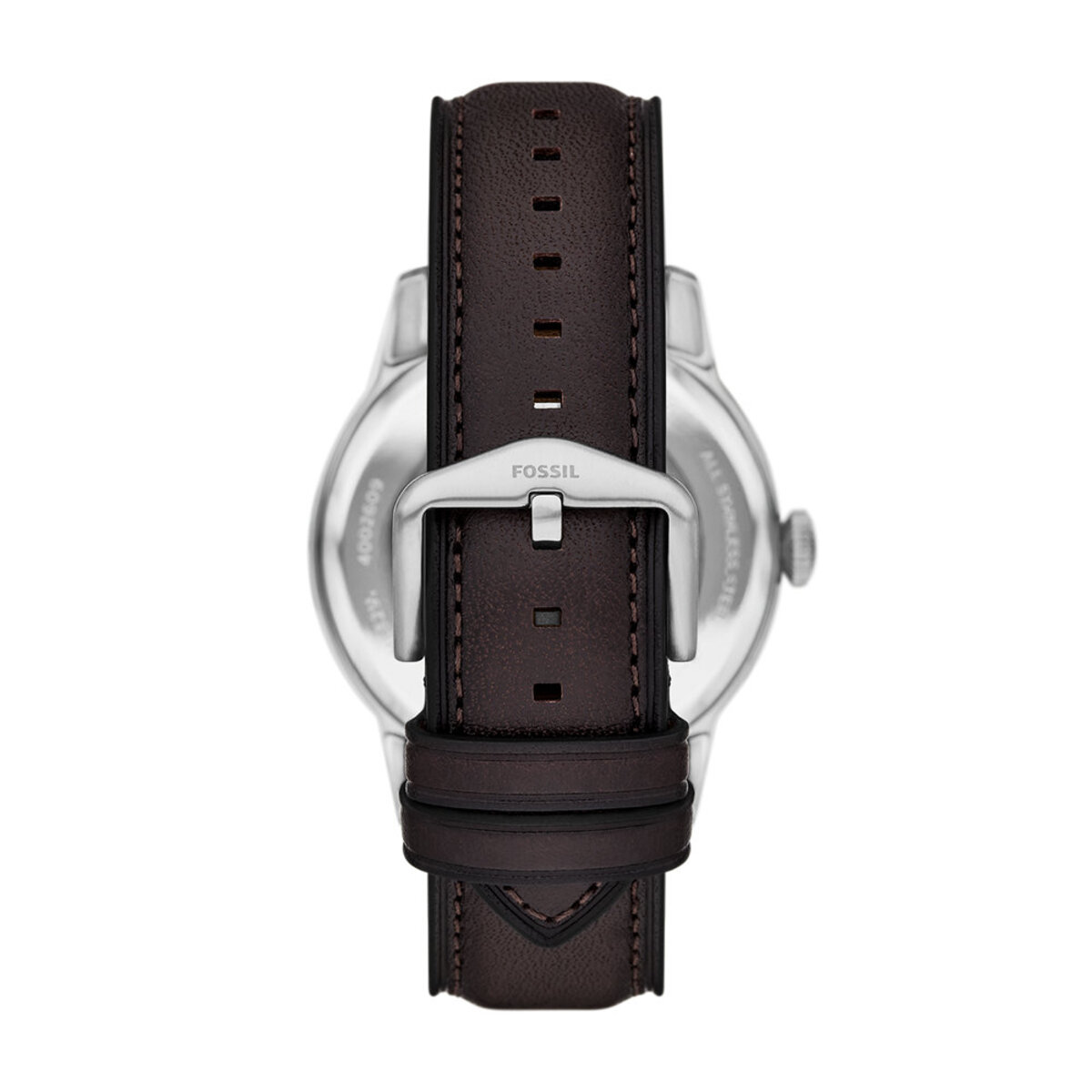 Montre Analogique TOWNSMAN argenté ivoire marron foncé, FOSSIL
