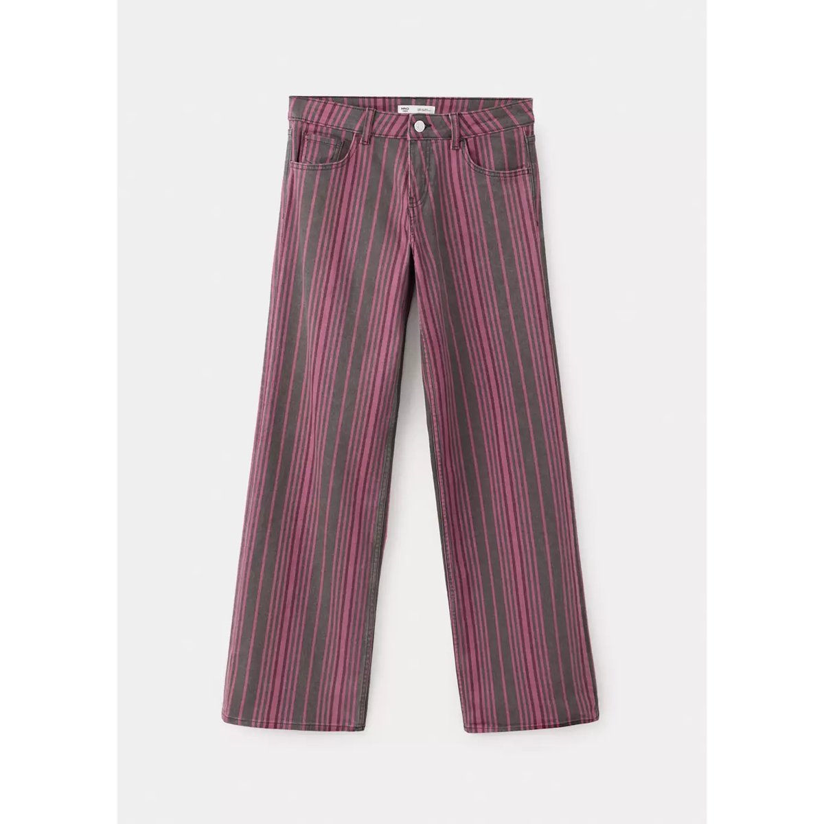 Jean straight-fit à rayures marron, MANGO TEEN