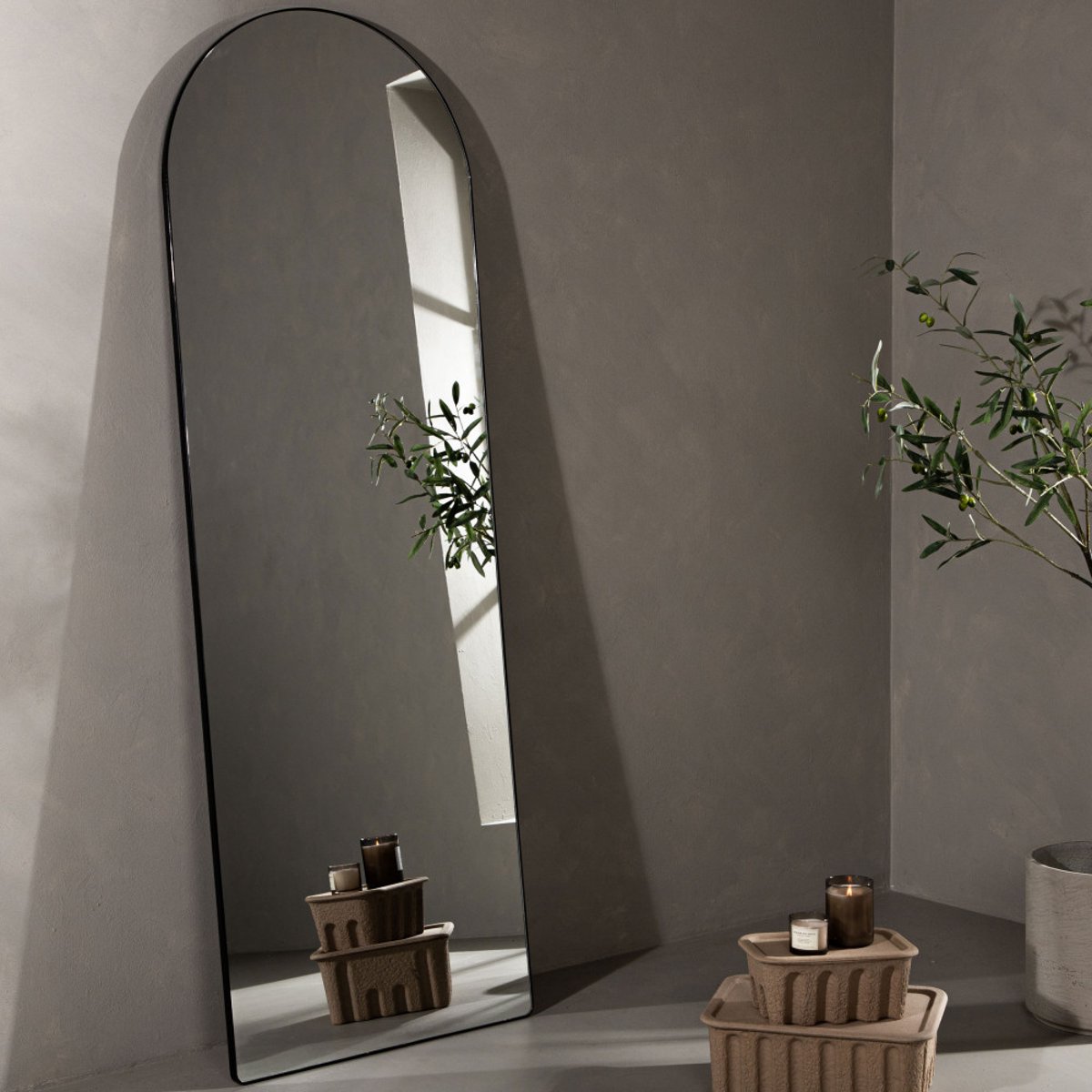 Miroir arche 193x66cm- SARASOTA noir, VENTURE HOME