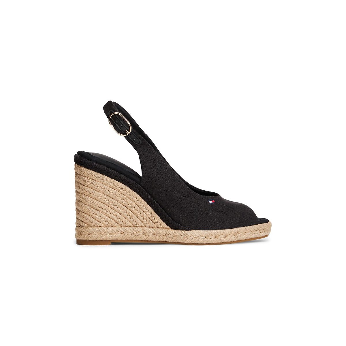 Sandalen met sleehak slingback Flag zwart, TOMMY HILFIGER