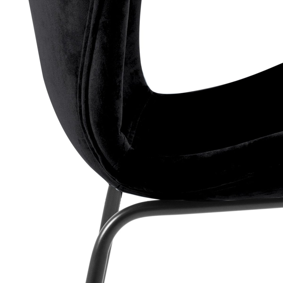 Lot de 2 chaises confortables en velours et métal LEONCE noir, TOILINUX