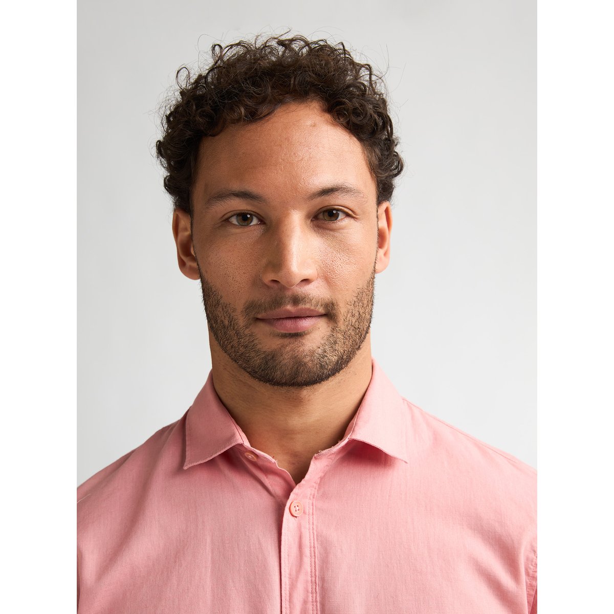 Chemise en mélange de lin uni canyonero rouge light coral, PETROL INDUSTRIES