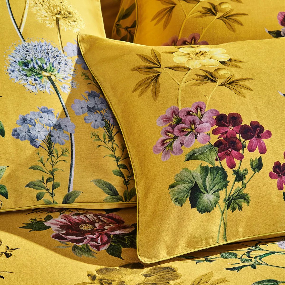 Housse de couette satin de coton MESANGES curry, GARNIER THIEBAUT