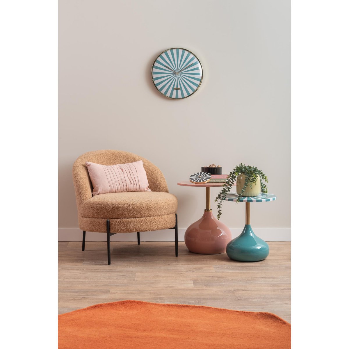 Horloge Murale Le fer CANDY SWIRL DOME turquoise, KARLSSON