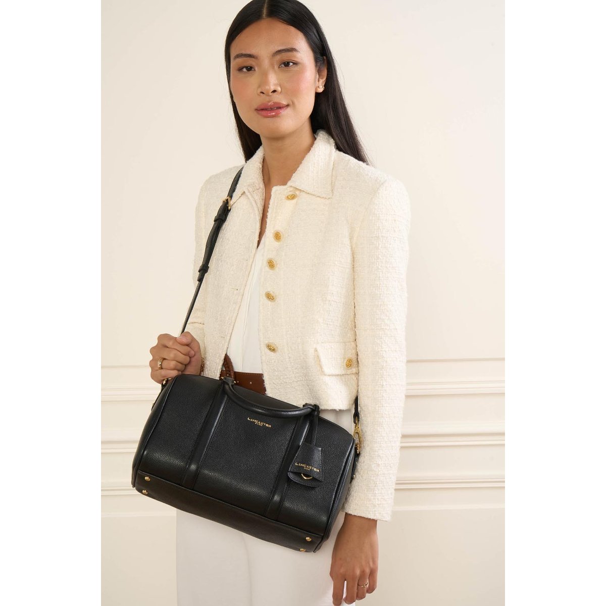 Grand sac polochon MILANO ANA noir, LANCASTER