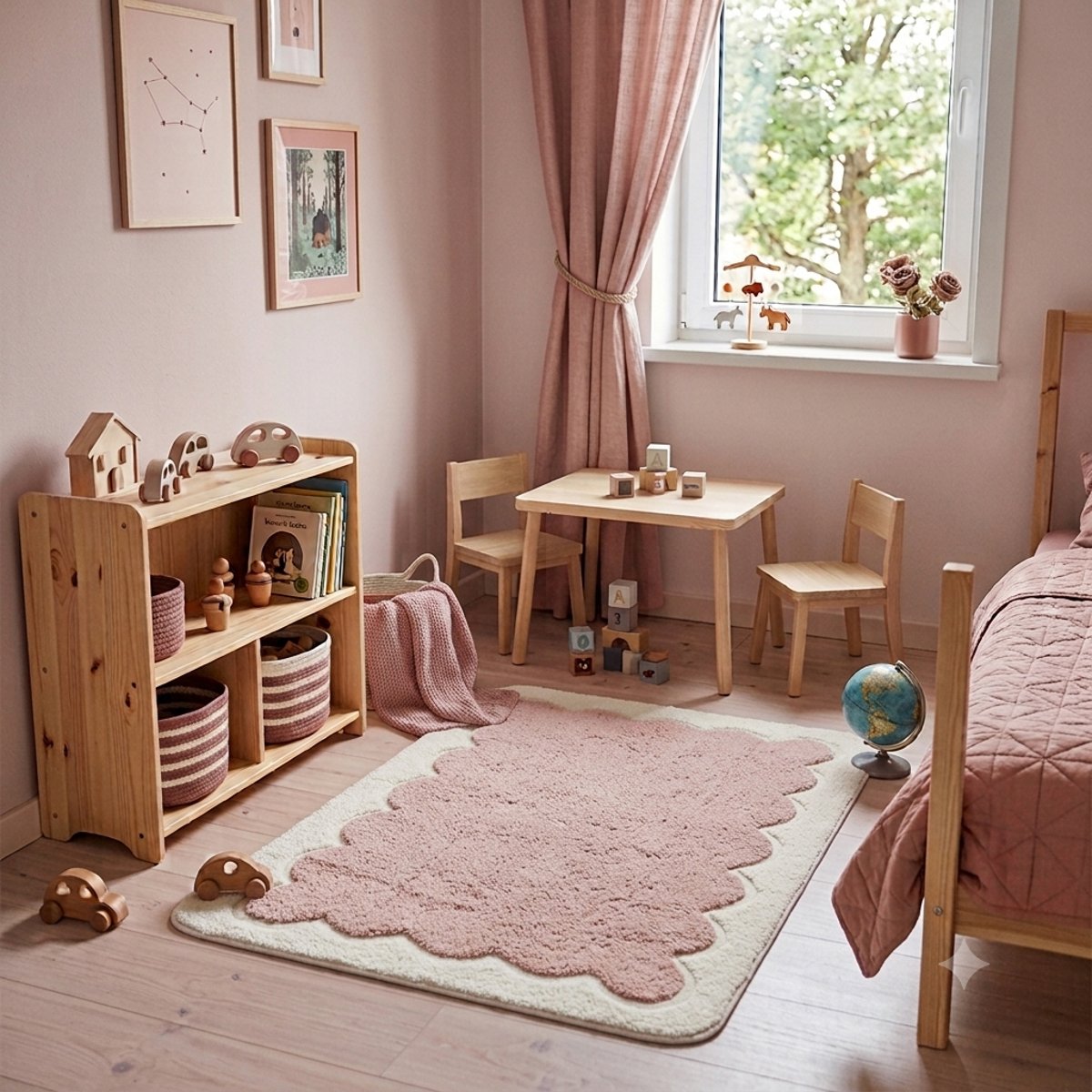 Tapis Alfonsina Blush couleur unique, NATTIOT