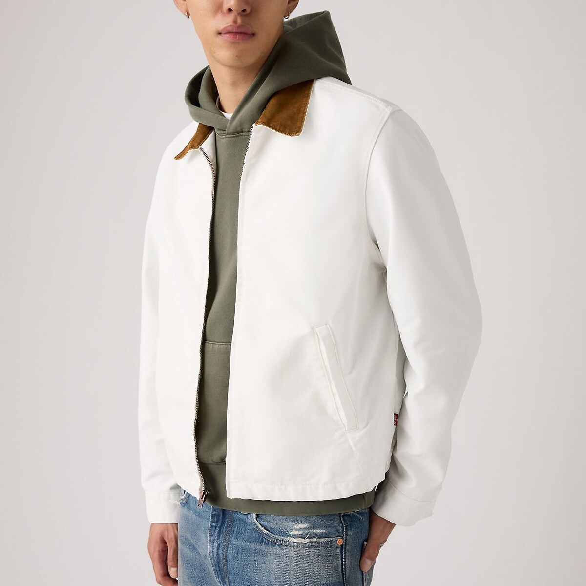 giacca con zip stile Castro con colletto a contrasto bianco, LEVI'S