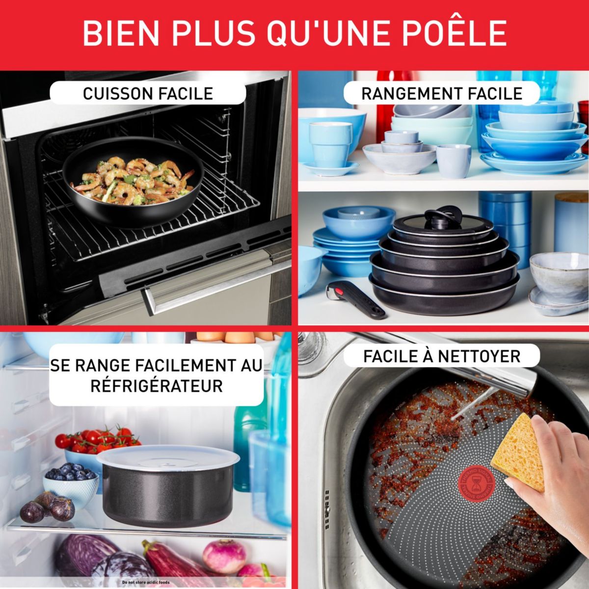 Batterie de cuisine Ingenio Generous Cook 6 pcs L3129102 couleur unique, TEFAL