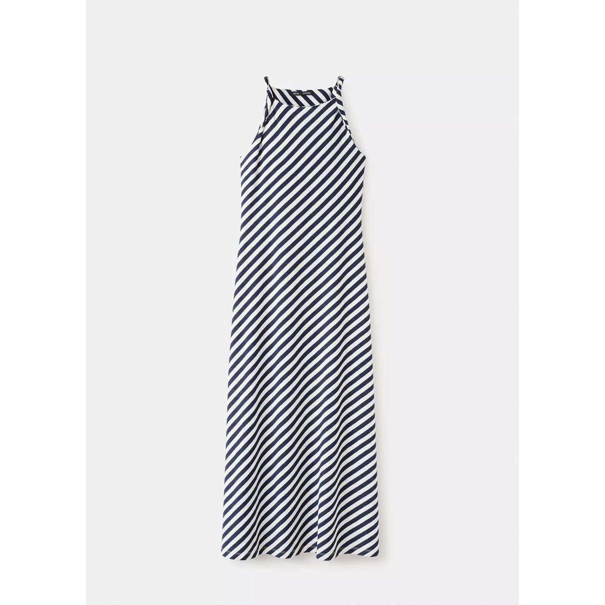 Robe maille bretelles drapées bleu marine, MANGO