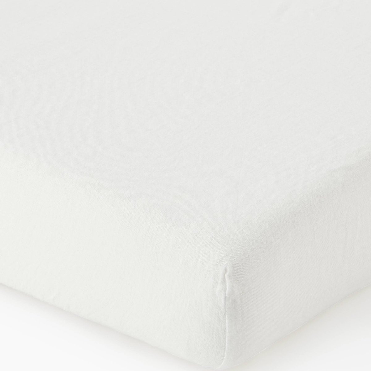 Drap housse, 100% lin blanc, MONOPRIX